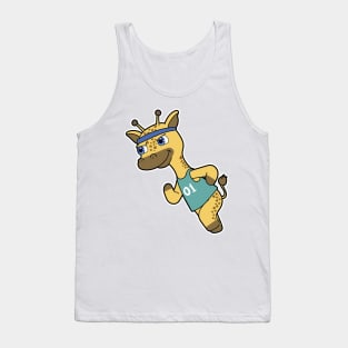 Giraffe as Jogger at Running with Headband Tank Top